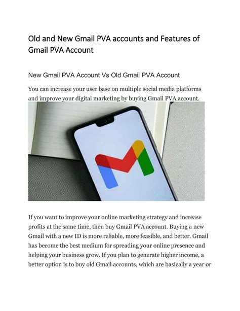 Old And New Gmail Pva Accounts And Features By Pva World Issuu