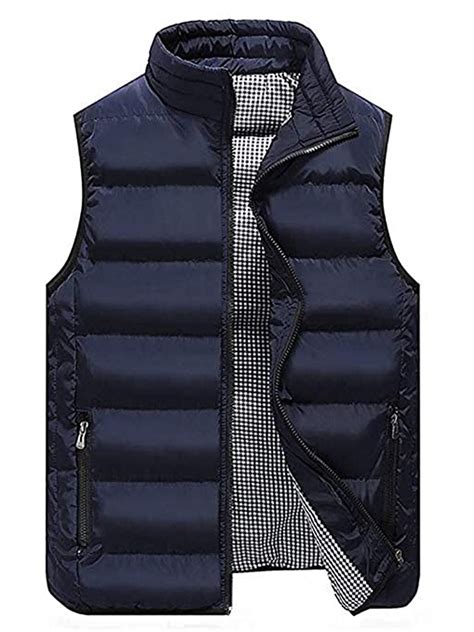 Mens Winter Warm Down Cotton Padded Sleeveless Jacket Vest Waistcoat
