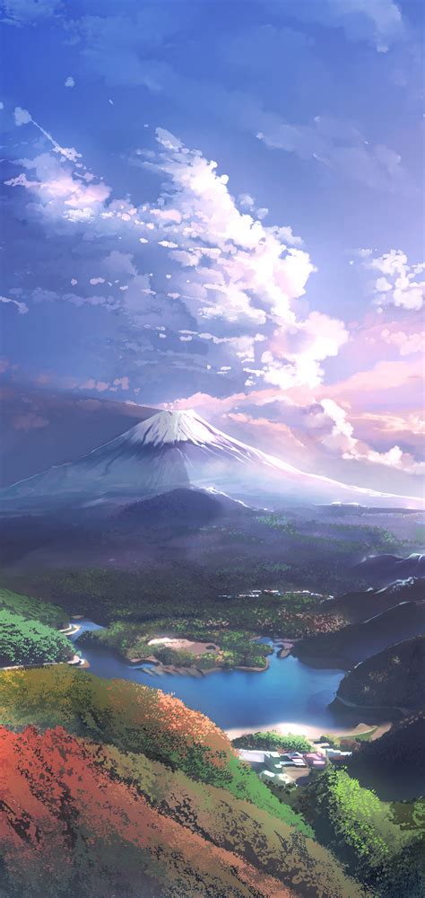 1080x2280 Mt Fuji Scenery Art 4k One Plus 6huawei P20honor View 10