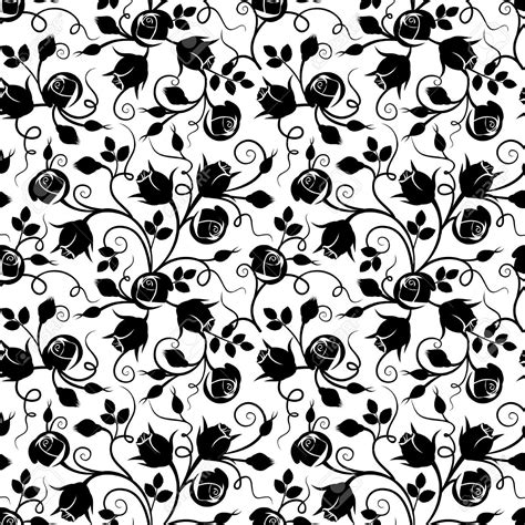 Floral Pattern Vector White Damask Black And White Floral Seamless