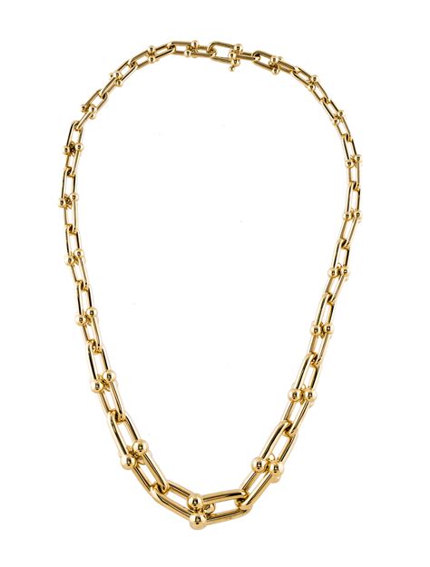 Tiffany And Co Hardware Graduated Link Necklace Gold 18k Yellow Gold