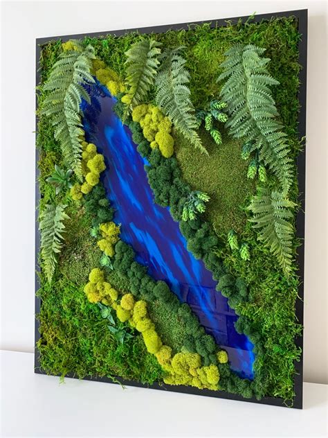 Live Moss Wall Art 32x24 Live Moss Art Live Wall Art Living Etsy