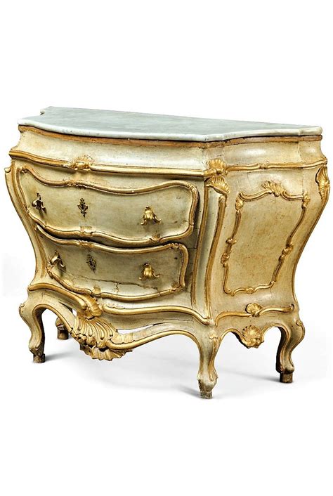 A Pair Of Italian Lacquered And Parcel Gilt Commodes Venice Mid 18th C