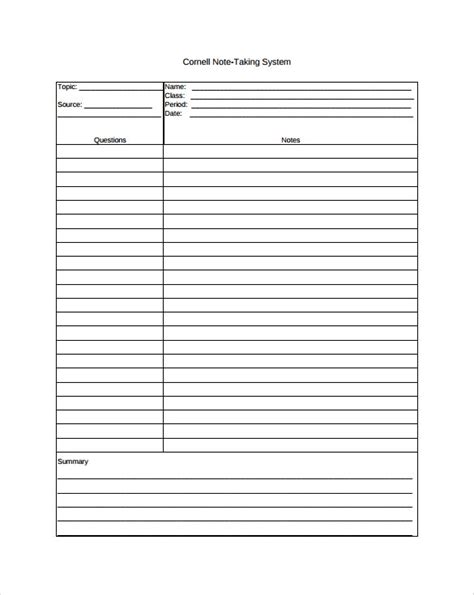Easy to use app to keep track of random notes you'd like to access from your phone. 9+ Cornell Note Taking Templates | Sample Templates