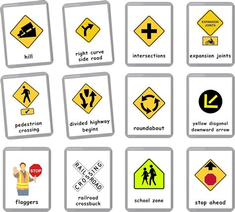 Generic Usa Traffic Signs Flash Cards Road Signs