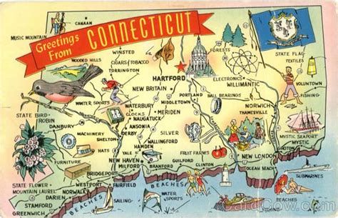 Connecticut Tourist Map Tourist Map Connecticut Map