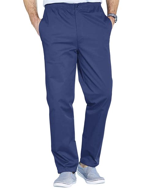 Mens High Rise Trouser Cotton Rugby Pull On Pants Drawcord Fully