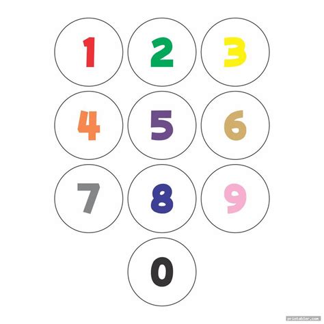 Large printable numbers 0-9