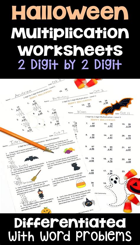 Halloween Math 2 Digit By 2 Digit Multiplication Digital And