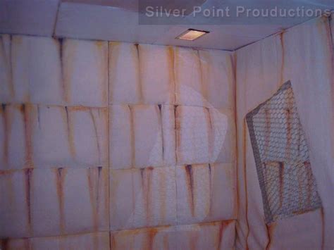 Halloween Wall Padded Room Built 4 X 8 Frames Then Covered In Drop Cloth Painted Rust