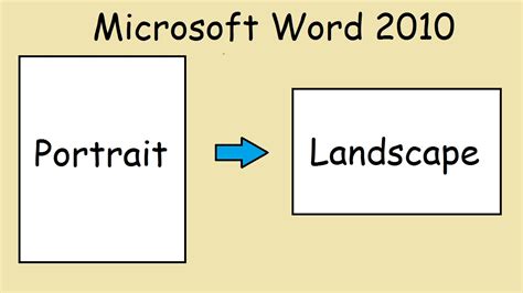 How To Turn Page Sideways Microsoft Word 2010 Youtube