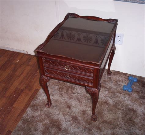 This is a unique product that provides the surface strength and durability of tempered glass and the security of laminated glass. Antique end table glass top inlay For Sale | Antiques.com ...