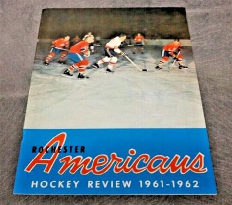 1962 Ahl Minor League Hockey Program Providence Bruins V Rochester