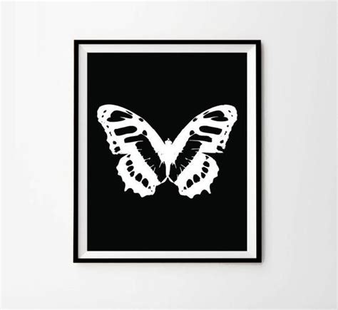 Butterfly Print Butterfly Art Print Black And White Wall Etsy