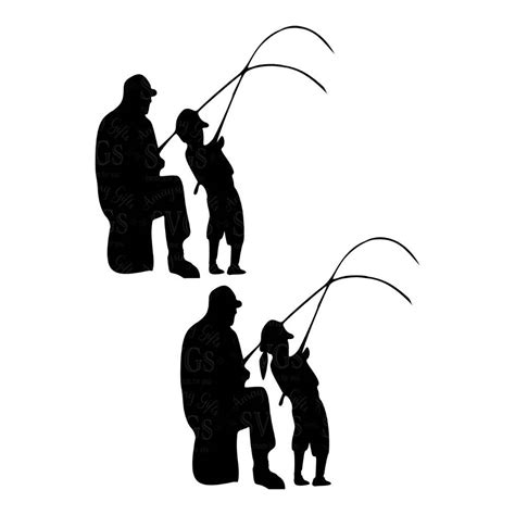 Father And Son Fishing Silhouette at GetDrawings | Free download