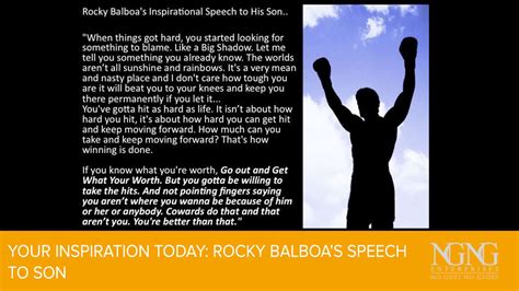 Your Inspiration For Today Rocky Balboas Speech To Son
