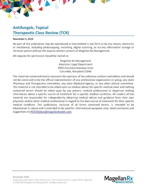 Pdf Antifungals Topical Therapeutic Class Review Tcr · 2020 10 5