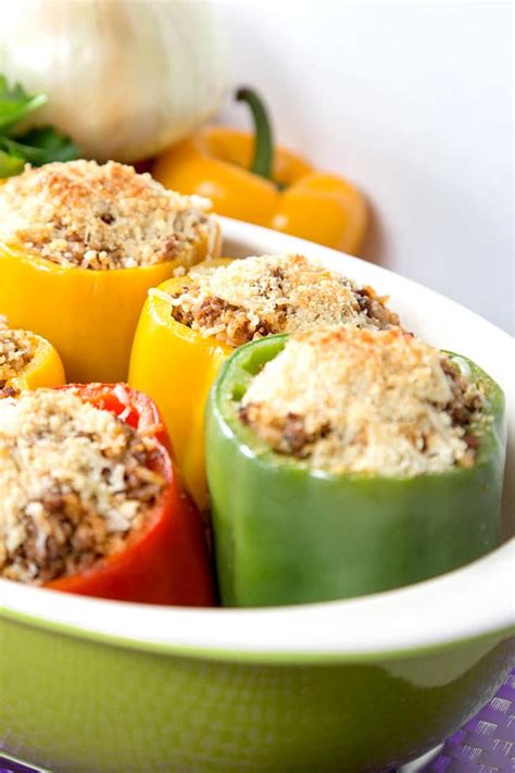 Ground Turkey Stuffed Peppers Mighty Mrs Super Easy Recipes