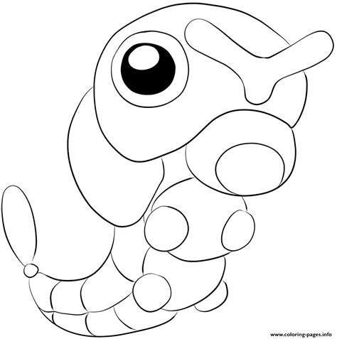 010 Caterpie Pokemon Coloring Page Printable