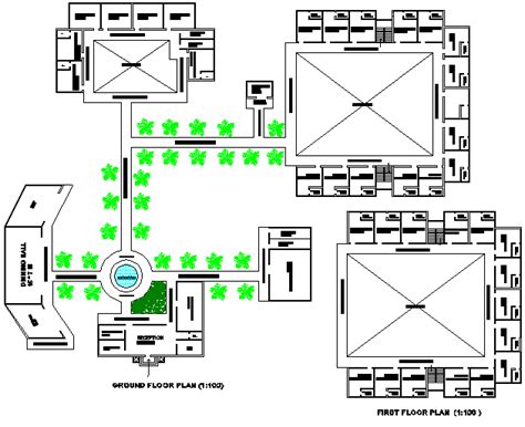 Business Hub First Floor Plan And Second Floor Plan Detail Dwg File