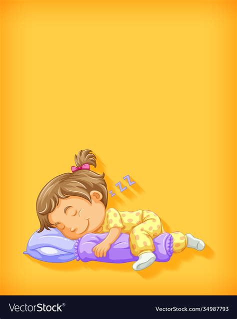Cute Cartoon Girl Sleeping