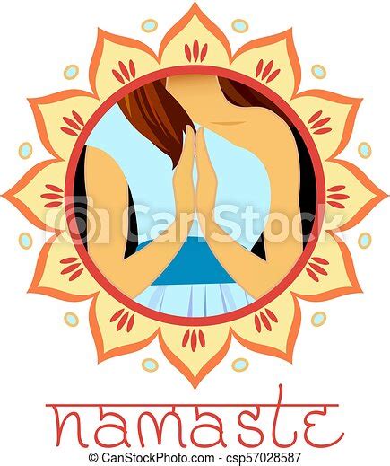 Indian Greeting Banner Namaste Welcome Gesture Of Hands Of Indian