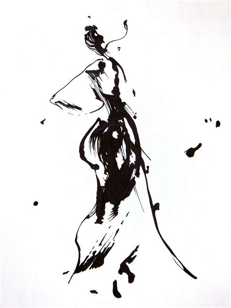 Original Abstract Human Figure Ink Drawing 85 X 11 3000 Via Etsy