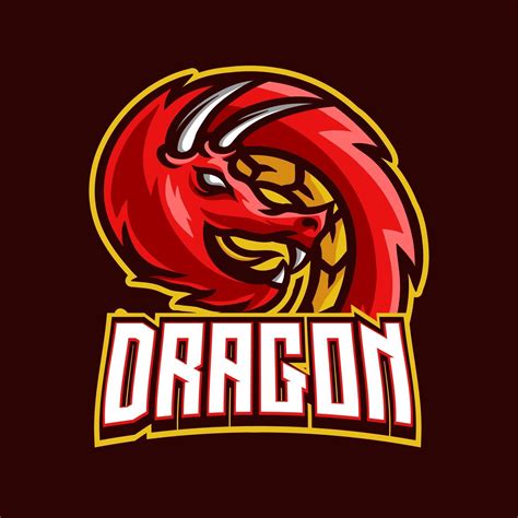 Dragon Mascot Gaming Logo Design Vector Template For Sport And Esport