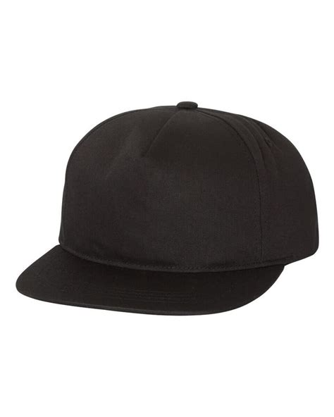 Yupoong 6502 Unstructured Five Panel Flat Bill Snapback Hat