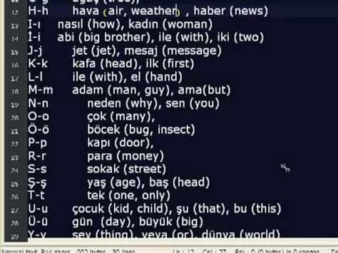Turkish Alphabet Ii Letter Pronunciations And Sample Words Youtube