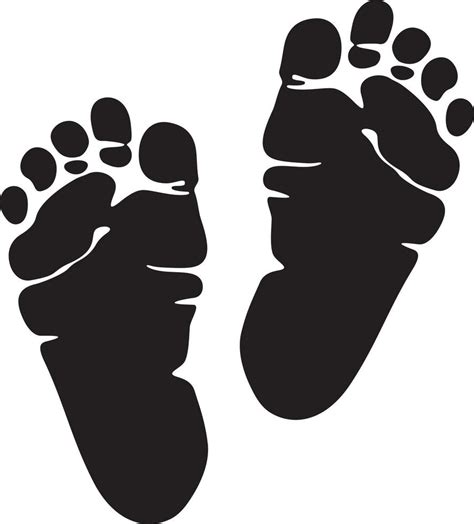 Baby Footprint Black And White Vector Illustration Footsteps 14456826