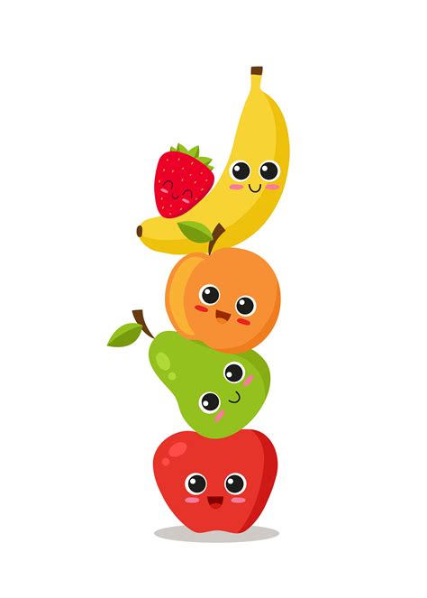 Cute Fruits Piled 566068 Vector Art At Vecteezy