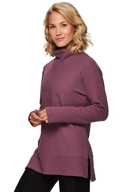 Rbx Rbx Active Womens Quilted Cowl Neck Pullover Tunic