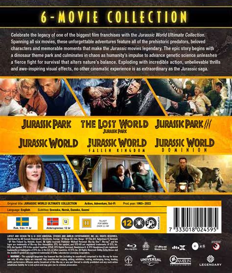 Jurassic Park Jurassic World Collection 6 Blu Ray Film