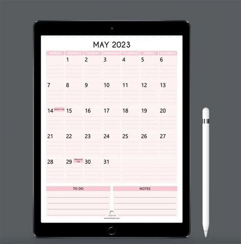 2023 Digital Planner Dated Monthly Calendar Desk Calendar Vertical