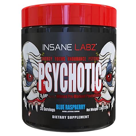 Insane Labz Psychotic High Stimulant Pre Workout Powder Extreme Lasting Energy Focus And