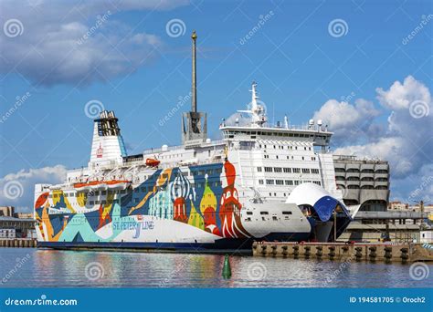 St Petersburg A Passenger Cruise Ferry From The Pier Editorial Image
