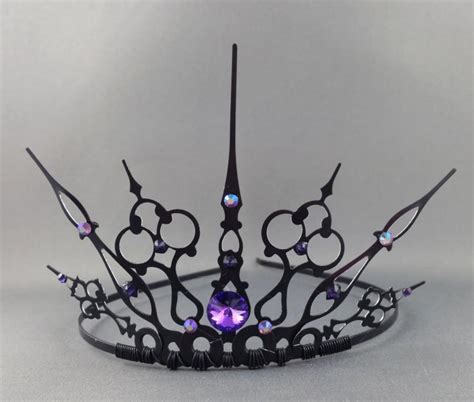 Purple Gothique Black Filigree Gothic Tiara Evil Queen Crown Evil