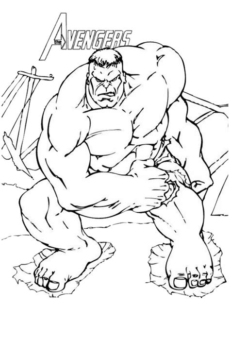 Coloriage Avengers Hulk couleur dessin gratuit à imprimer