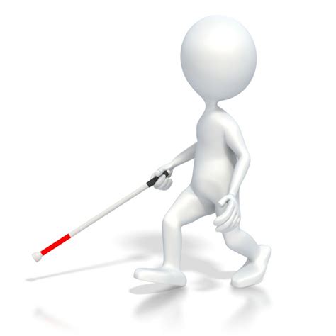 Blind Figure With Cane Great Powerpoint Clipart For Presentations