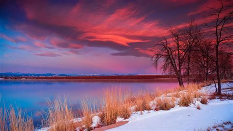 Calm Body Of Water Under Red Cloudy Sky 4k Hd Nature Wallpapers Hd Wallpapers Id 46369