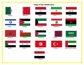 Find illustrations of middle east. Flags of the Middle East Matching by The Tinkering Shop | TpT
