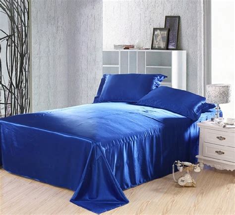 royal blue duvet covers bedding set silk satin california