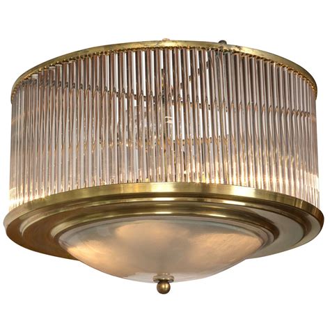 Larger Vintage Brass Straw Ceiling Fixture Stamped Venini2 Available