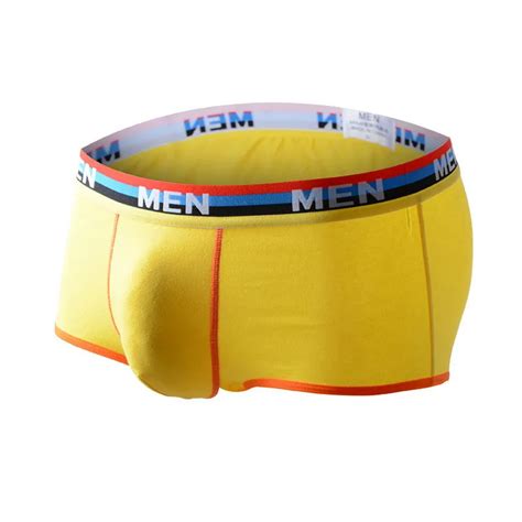 Buy Low Waist Pouch Boxer Men Cotton Underwear Breathable Comfort Male Panties