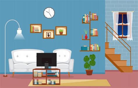Cartoon Living Room Illustration Perfect Image Resource Duwikw