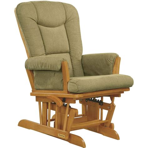 Shermag Glider Rocker With Honey Finish And Wheat Cushion
