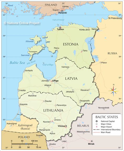 Map Of The Baltic States Nations Online Project