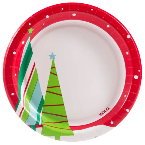 Solo Up For Anything 10 Holiday Christmas Tree Paper Plate 22 Count