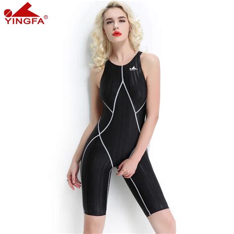 Yingfa Fina Approved Swimwear One Piece Competitive Knee Length